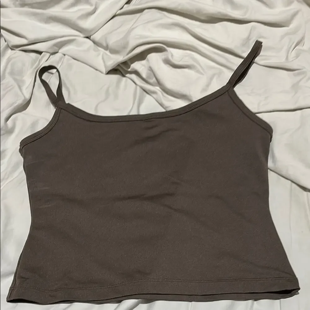 J Crew L Brown Women's Camisole Top nylon spandex blend euc worn once air dried